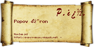 Popov Áron névjegykártya